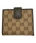 GUCCI (グッチ) GGキャンバス2つ折り財布 ベージュ：12000円