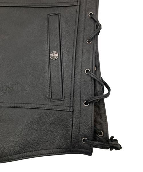 HARLEY-DAVIDSON（ハーレーダビッドソン）HARLEY-DAVIDSON (ハーレーダビッドソン) トラディショナルII レザーベスト ブラック サイズ:Mの古着・服飾アイテム