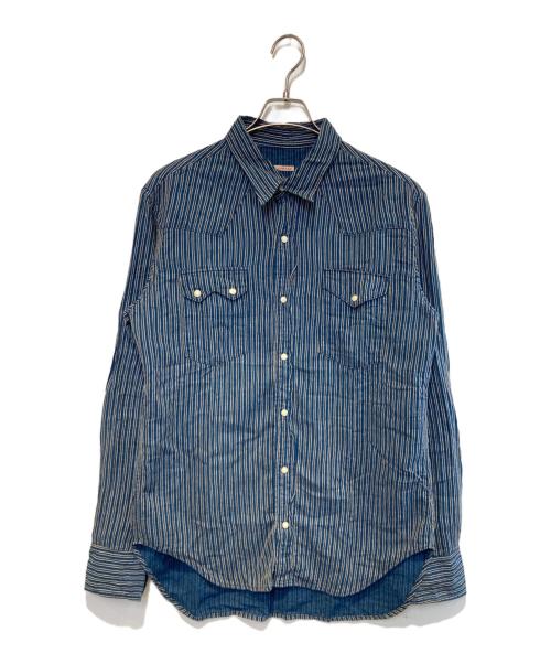 KAPITAL（キャピタル）KAPITAL (キャピタル) インディゴストライプウエスタンシャツ インディゴ サイズ:4の古着・服飾アイテム