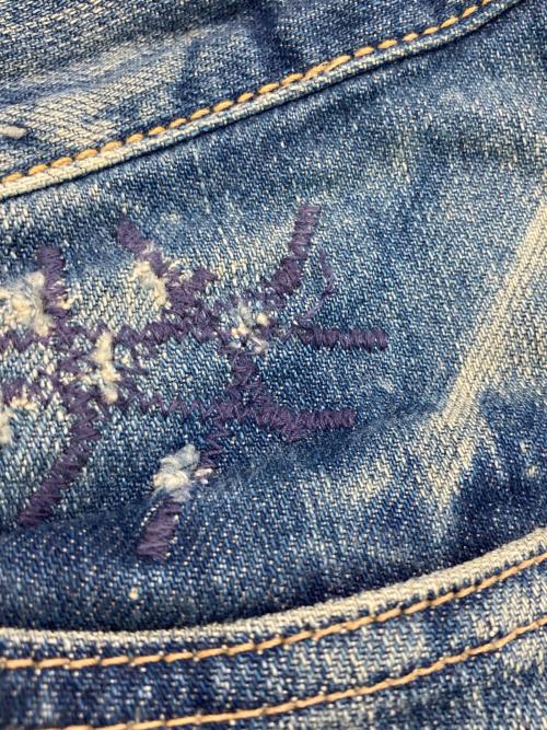 Hysteric Glamour（ヒステリックグラマー）Hysteric Glamour (ヒステリックグラマー) ニューヨークドールズプリントデニムパンツ インディゴ サイズ:Mの古着・服飾アイテム