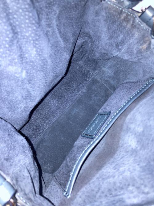 HIROFU（ヒロフ）HIROFU (ヒロフ) デュオレザーハンドバッグ ブルーの古着・服飾アイテム