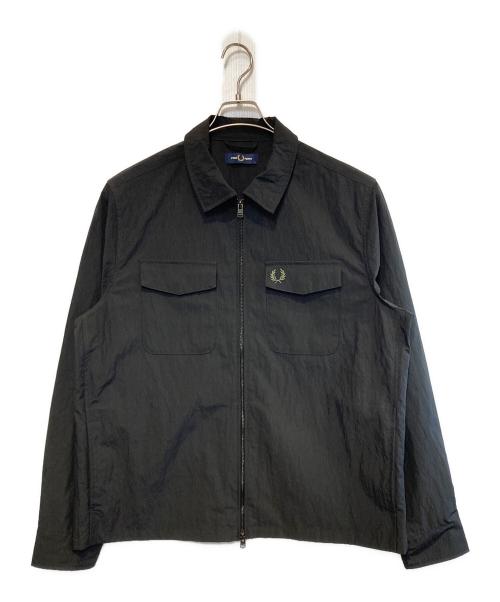 FRED PERRY（フレッドペリー）FRED PERRY (フレッドペリー) Zip Through Overshirt ブラック サイズ:Lの古着・服飾アイテム