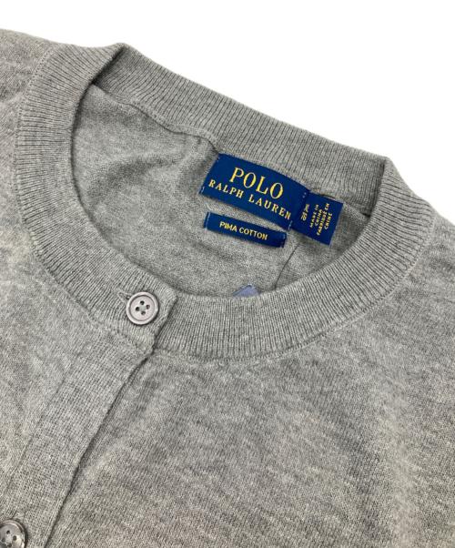 POLO RALPH LAUREN（ポロ・ラルフローレン）POLO RALPH LAUREN (ポロ・ラルフローレン) ピマコットンクルーネックカーディガン グレー サイズ:XL 未使用品の古着・服飾アイテム
