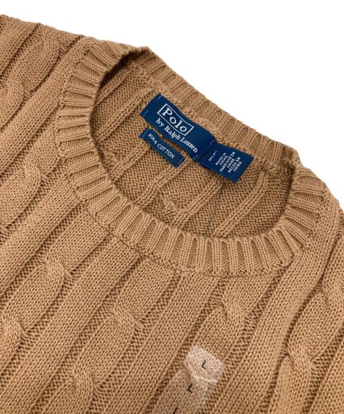 POLO RALPH LAUREN（ポロ・ラルフローレン）POLO RALPH LAUREN (ポロ・ラルフローレン) ピマコットンケーブルニットセーター ベージュ サイズ:L 未使用品の古着・服飾アイテム