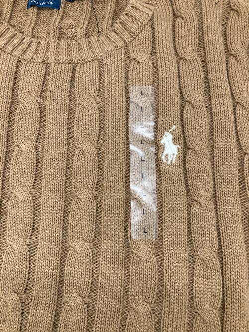 POLO RALPH LAUREN（ポロ・ラルフローレン）POLO RALPH LAUREN (ポロ・ラルフローレン) ピマコットンケーブルニットセーター ベージュ サイズ:L 未使用品の古着・服飾アイテム