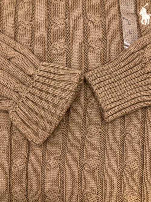 POLO RALPH LAUREN（ポロ・ラルフローレン）POLO RALPH LAUREN (ポロ・ラルフローレン) ピマコットンケーブルニットセーター ベージュ サイズ:L 未使用品の古着・服飾アイテム