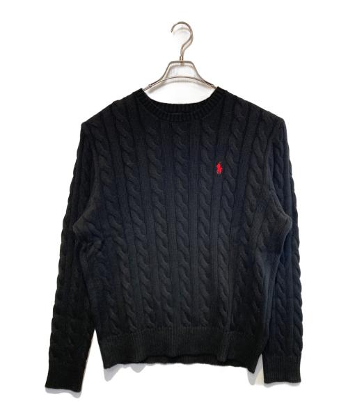 POLO RALPH LAUREN（ポロ・ラルフローレン）POLO RALPH LAUREN (ポロ・ラルフローレン) コットンケーブルニット ブラック サイズ:L 未使用品の古着・服飾アイテム