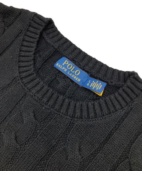 POLO RALPH LAUREN（ポロ・ラルフローレン）POLO RALPH LAUREN (ポロ・ラルフローレン) コットンケーブルニット ブラック サイズ:L 未使用品の古着・服飾アイテム