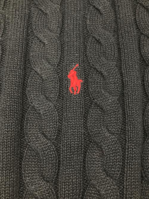 POLO RALPH LAUREN（ポロ・ラルフローレン）POLO RALPH LAUREN (ポロ・ラルフローレン) コットンケーブルニット ブラック サイズ:L 未使用品の古着・服飾アイテム
