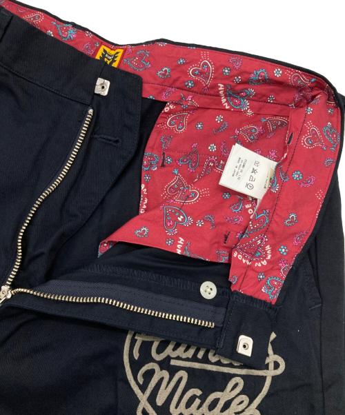 HUMAN MADE（ヒューマンメイド）HUMAN MADE (ヒューマンメイド) ハート 刺繍CHINO PANTS ネイビー サイズ:Lの古着・服飾アイテム