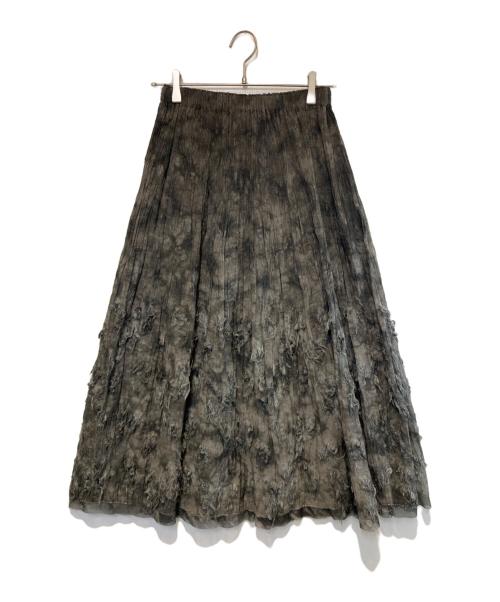 HaaT（ハート）HaaT (ハート) プリーツイージースカート グレー×ブラック サイズ:2の古着・服飾アイテム