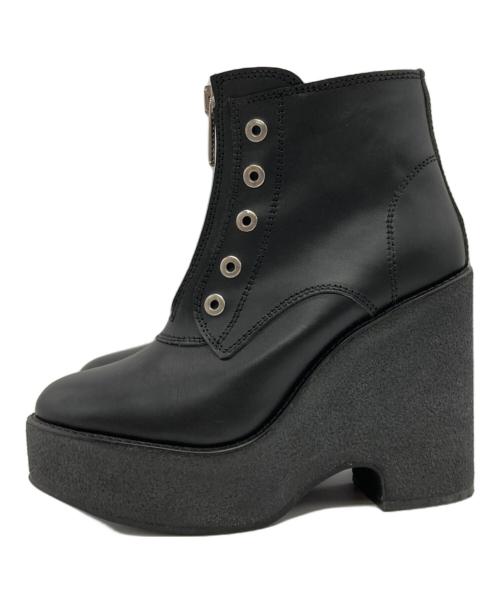 DIESEL Black Gold（ディーゼル ブラック ゴールド）DIESEL Black Gold (ディーゼル ブラック ゴールド) フロントジップブーツ ブラック サイズ:39の古着・服飾アイテム