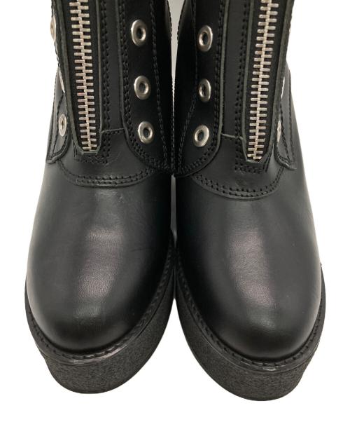 DIESEL Black Gold（ディーゼル ブラック ゴールド）DIESEL Black Gold (ディーゼル ブラック ゴールド) フロントジップブーツ ブラック サイズ:39の古着・服飾アイテム