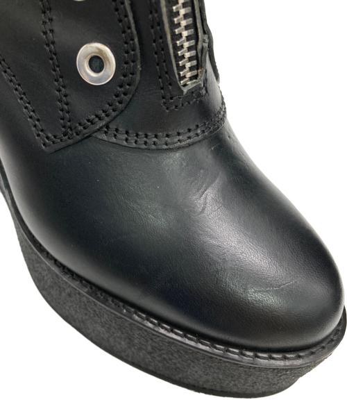 DIESEL Black Gold（ディーゼル ブラック ゴールド）DIESEL Black Gold (ディーゼル ブラック ゴールド) フロントジップブーツ ブラック サイズ:39の古着・服飾アイテム
