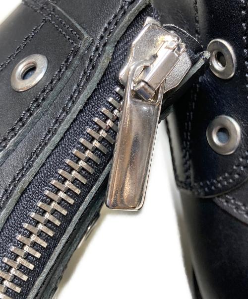 DIESEL Black Gold（ディーゼル ブラック ゴールド）DIESEL Black Gold (ディーゼル ブラック ゴールド) フロントジップブーツ ブラック サイズ:39の古着・服飾アイテム