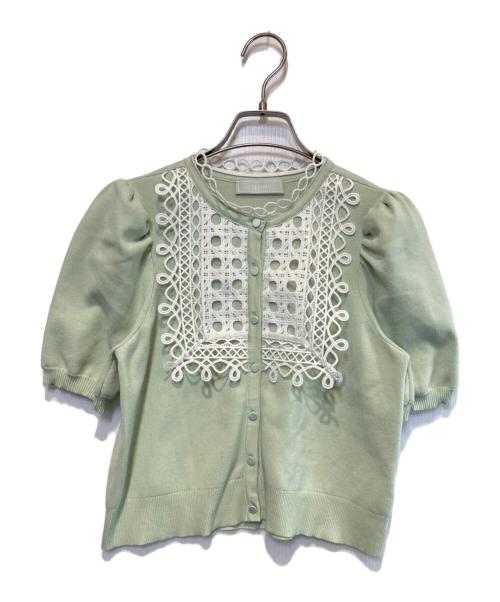 CELFORD（セルフォード）CELFORD (セルフォード) ビブヨークレースカーディガン グリーン サイズ:Freeの古着・服飾アイテム
