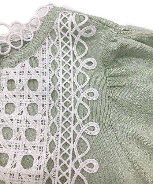 CELFORD（セルフォード）CELFORD (セルフォード) ビブヨークレースカーディガン グリーン サイズ:Freeの古着・服飾アイテム