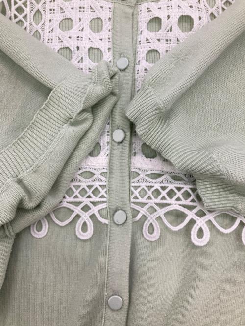 CELFORD（セルフォード）CELFORD (セルフォード) ビブヨークレースカーディガン グリーン サイズ:Freeの古着・服飾アイテム