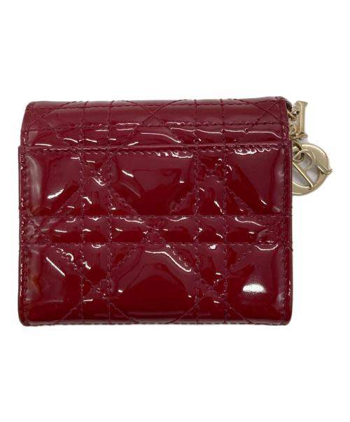 Christian Dior（クリスチャン ディオール）Christian Dior (クリスチャン ディオール) Lady Dior ロータスウォレット レッドの古着・服飾アイテム
