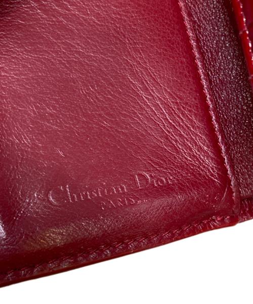 Christian Dior（クリスチャン ディオール）Christian Dior (クリスチャン ディオール) Lady Dior ロータスウォレット レッドの古着・服飾アイテム
