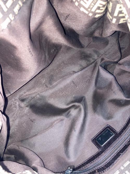 FENDI（フェンディ）FENDI (フェンディ) ズッキーノホリゾンタルトート ブラウン×ベージュの古着・服飾アイテム