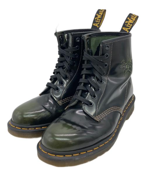 Dr.Martens（ドクターマーチン）Dr.Martens (ドクターマーチン) THE CLASH (ザクラッシュ) 1460 THE CLASH ブラック×グリーン サイズ:UK7の古着・服飾アイテム