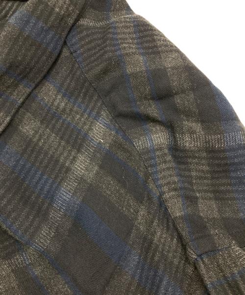 tricot COMME des GARCONS（トリココムデギャルソン）tricot COMME des GARCONS (トリココムデギャルソン) オープンカラーチェックロングシャツ ブラック×ネイビー サイズ:Freeの古着・服飾アイテム