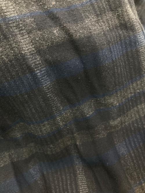 tricot COMME des GARCONS（トリココムデギャルソン）tricot COMME des GARCONS (トリココムデギャルソン) オープンカラーチェックロングシャツ ブラック×ネイビー サイズ:Freeの古着・服飾アイテム