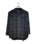 tricot COMME des GARCONS（トリココムデギャルソン）の古着「オープンカラーチェックロングシャツ」｜ブラック×ネイビー