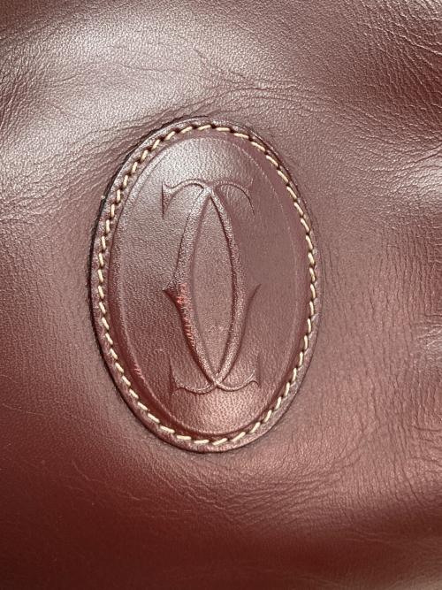 Cartier（カルティエ）Cartier (カルティエ) マストライン巾着ショルダーバッグ ボルドーの古着・服飾アイテム