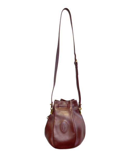 Cartier（カルティエ）Cartier (カルティエ) マストライン巾着ショルダーバッグ ボルドーの古着・服飾アイテム
