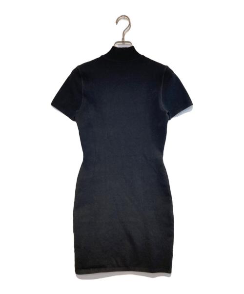 ALEXANDER WANG（アレキサンダー・ワン）ALEXANDER WANG (アレキサンダー・ワン) ロゴショートスリーブニットドレス ワンピース ブラック サイズ:Sの古着・服飾アイテム