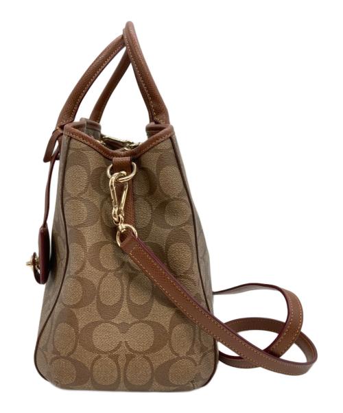 COACH（コーチ）COACH (コーチ) ミニ マーゴット キャリーオール 2WAYショルダーバッグ ブラウンの古着・服飾アイテム