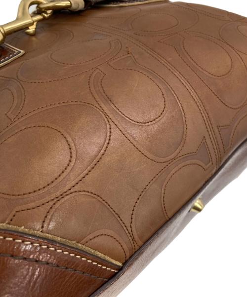 COACH（コーチ）COACH (コーチ) シグネチャーレザーハンドバッグ ブラウンの古着・服飾アイテム