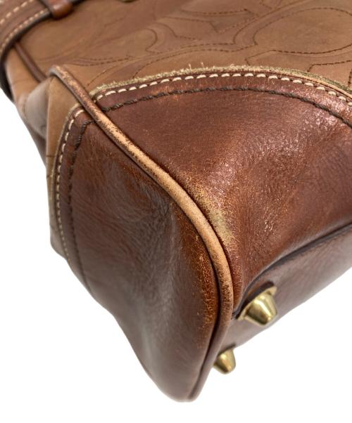 COACH（コーチ）COACH (コーチ) シグネチャーレザーハンドバッグ ブラウンの古着・服飾アイテム