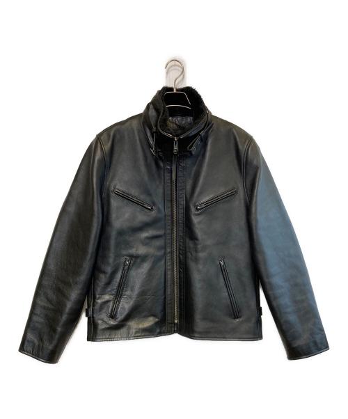 Liugoo Leathers（リューグーレザーズ）Liugoo Leathers (リューグーレザーズ) ライナー付シングルライダースジャケット ブラック サイズ:LLの古着・服飾アイテム