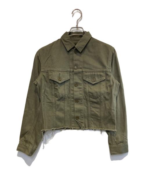 JUNYA WATANABE COMME des GARCONS（(ジュンヤワタナベ コムデギャルソン）JUNYA WATANABE COMME des GARCONS ((ジュンヤワタナベ コムデギャルソン) カットオフトラッカージャケット オリーブ サイズ:不明の古着・服飾アイテム