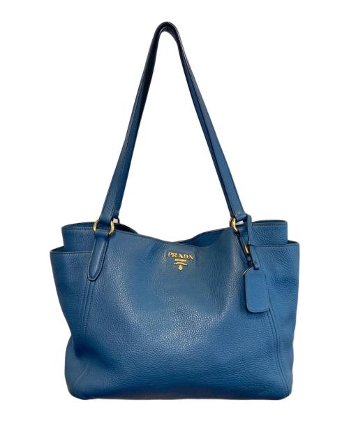 PRADA（プラダ）PRADA (プラダ) ヴィテッロ ダイノ トートバッグ ブルーの古着・服飾アイテム