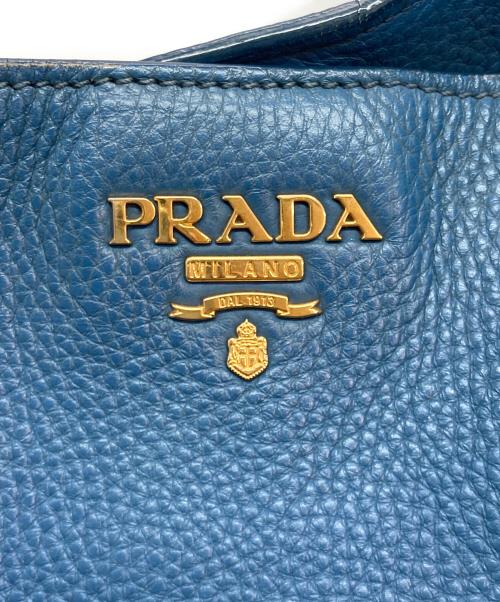 PRADA（プラダ）PRADA (プラダ) ヴィテッロ ダイノ トートバッグ ブルーの古着・服飾アイテム
