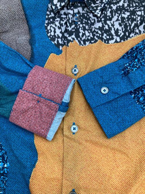 PAUL SMITH（ポールスミス）PAUL SMITH (ポールスミス) Abstract Textileプリントシャツ マルチカラー サイズ:XLの古着・服飾アイテム