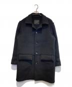 COMME des GARCONS HOMMEコムデギャルソン オム）の古着「インサイドアウトウールコート」｜ブラック