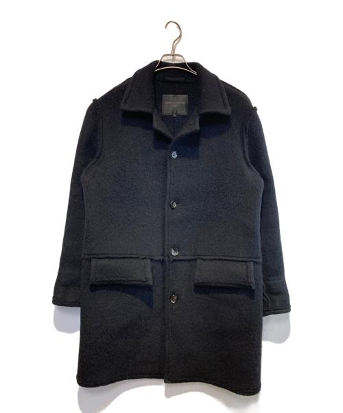 COMME des GARCONS HOMME（コムデギャルソン オム）COMME des GARCONS HOMME (コムデギャルソン オム) インサイドアウトウールコート ブラック サイズ:Sの古着・服飾アイテム