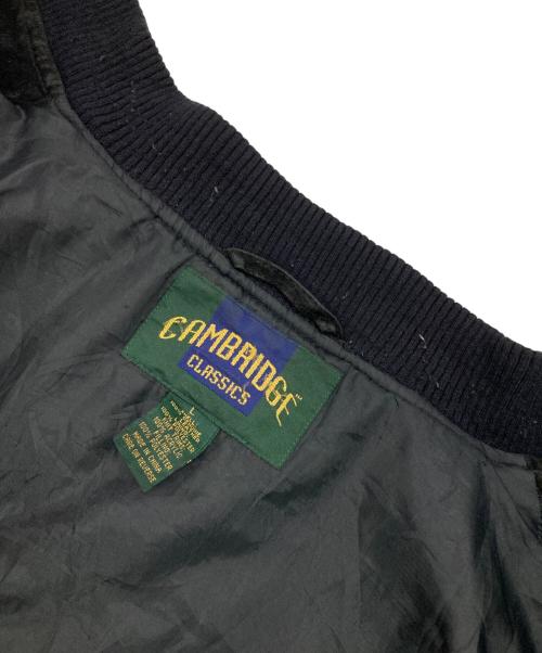 CAMBRIDGE（ケンブリッジ）CAMBRIDGE (ケンブリッジ) ［古着］レザーボンバージャケット ブラック×ブラウン サイズ:Lの古着・服飾アイテム