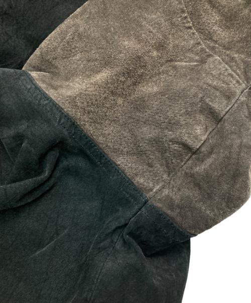 CAMBRIDGE（ケンブリッジ）CAMBRIDGE (ケンブリッジ) ［古着］レザーボンバージャケット ブラック×ブラウン サイズ:Lの古着・服飾アイテム