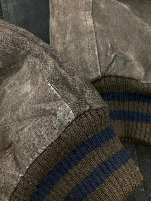 CAMBRIDGE（ケンブリッジ）CAMBRIDGE (ケンブリッジ) ［古着］レザーボンバージャケット ブラック×ブラウン サイズ:Lの古着・服飾アイテム
