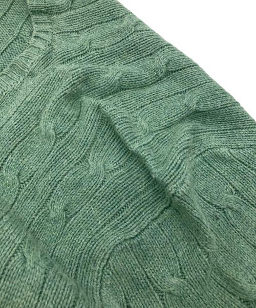 POLO RALPH LAUREN（ポロ・ラルフローレン）POLO RALPH LAUREN (ポロ・ラルフローレン) シルクケーブルニット グリーン サイズ:Lの古着・服飾アイテム