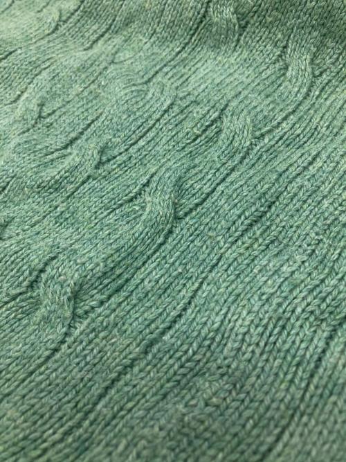 POLO RALPH LAUREN（ポロ・ラルフローレン）POLO RALPH LAUREN (ポロ・ラルフローレン) シルクケーブルニット グリーン サイズ:Lの古着・服飾アイテム
