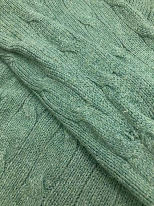 POLO RALPH LAUREN（ポロ・ラルフローレン）POLO RALPH LAUREN (ポロ・ラルフローレン) シルクケーブルニット グリーン サイズ:Lの古着・服飾アイテム