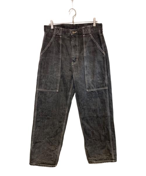 Hysteric Glamour（ヒステリックグラマー）Hysteric Glamour (ヒステリックグラマー) ペインターワイドデニムパンツ グレーインディゴ サイズ:Lの古着・服飾アイテム