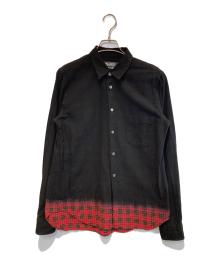BLACK COMME des GARCONS（ブラックコムデギャルソン）の古着「グラデーションチェックL/Sシャツ」｜ブラック